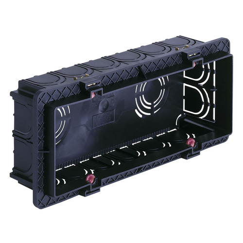 Vimar 6-7 Module Flush Mounting Box, For Masonry Walls, 9 Knockouts for 20/25 mm Tubes, Halogen-Free Plastic, IP00 - Apollo Lighting