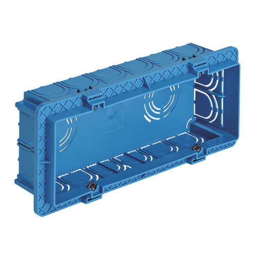 Vimar 6-7 Module Flush Mounting Box, For Masonry Walls, 9 Knockouts for 20/25 mm Tubes, Halogen-Free Plastic, IP00