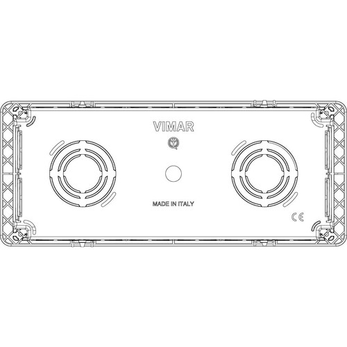 Vimar 6-7 Module Flush Mounting Box, For Masonry Walls, 9 Knockouts for 20/25 mm Tubes, Halogen-Free Plastic, IP00