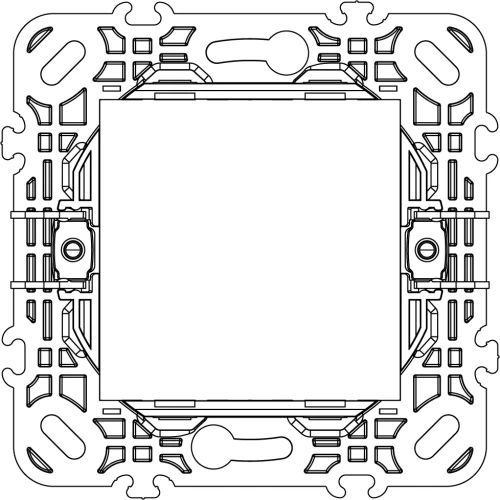 Vimar PLANA 2-Module Mounting Frame, For Ø 60 mm Mounting Boxes, 71 mm Centers, With Claws