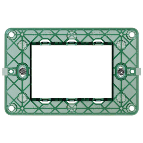 Vimar PLANA 3-Module Mounting Frame, For 3-Module Mounting Boxes, With Screws, Flush-Mounted - Apollo Lighting