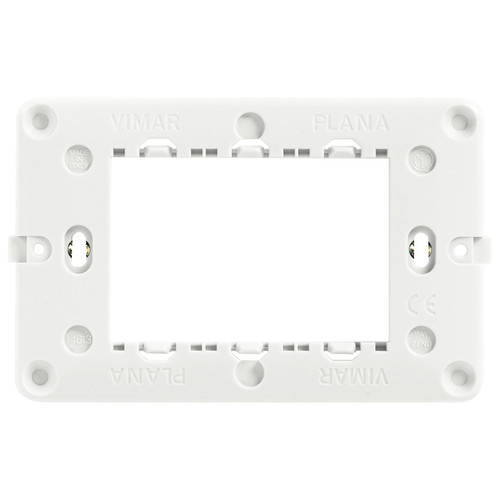 Vimar PLANA 3-Module Mounting Frame, For 3-Module Mounting Boxes, With Screws, Flush-Mounted - Apollo Lighting