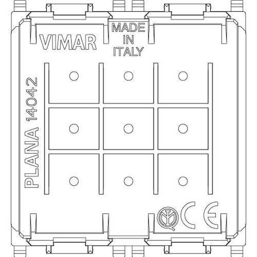 Vimar PLANA 2M Blank Module, Built-In, Claw Mount, Halogen-Free