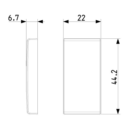 Vimar Arké 1-Module Interchangeable Button, Non-Lightable, IP40