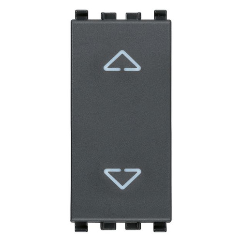 Vimar EIKON 2P 10A 2-Way Push Button, 250V, 6-Terminal, IP40, Central OFF Position
