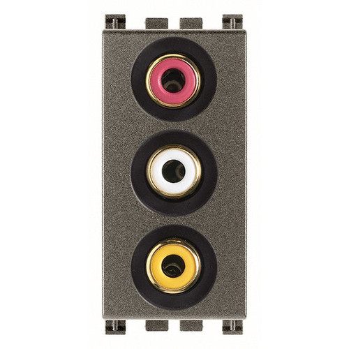 Vimar - ARKÉ Series - 3 RCA Connector Socket - IP20 - Apollo Lighting