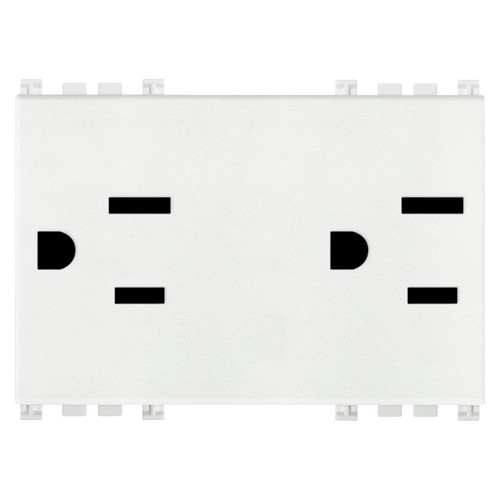 Vimar ARKÉ Double 2P+E USA Socket Outlet, 15A, 127V, IP20, Flush-Mounted, 3 Modules