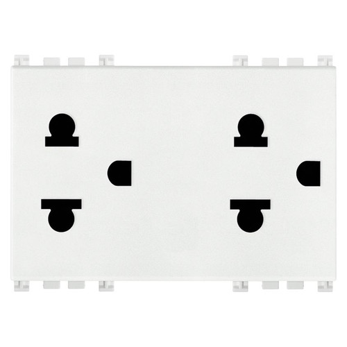 Vimar - ARKÉ Series - Two 2P+E USA+EU Outlets - 16A, 250V - Apollo Lighting