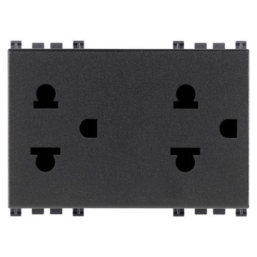Vimar ARKÉ Double 2P+E USA+EU Socket Outlet, 16A, 250V, 3-Module, Flush Mount, IP20
