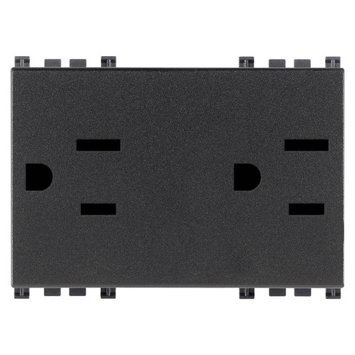 Vimar ARKÉ Double 2P+E USA+SASO SICURY Socket Outlet, 15A, 127V, IP20, Flush-Mount, 3-Module