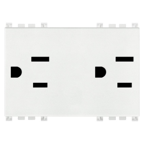 Vimar ARKÉ Double 2P+E USA+SASO SICURY Socket Outlet, 15A, 127V, IP20, Flush-Mount, 3-Module