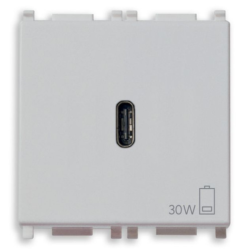 Vimar Plana 2-Module USB-C Supply Unit, Power Delivery, 120-240V