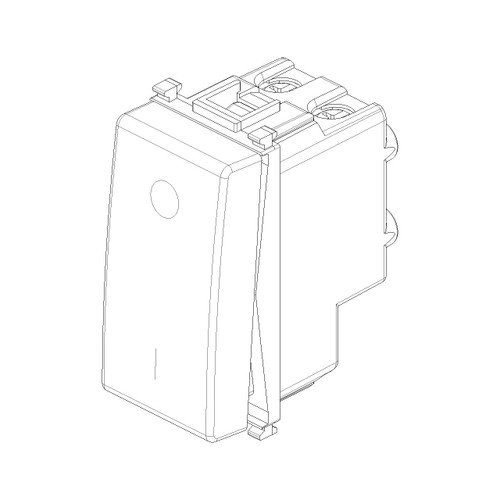 Vimar Plana 2P 1-Way Switch, 16AX, 250V, Lightable