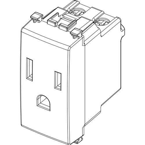 Vimar ARKÉ 2P+E USA Socket Outlet, 15A, 127V, Flush-Mounted, Screw Terminal