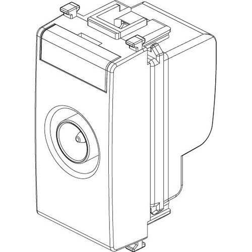 Vimar Plana TV-RD-SAT Coaxial Socket Outlet, 5-2400 MHz, Male Connector, Snap Mounting - Apollo Lighting