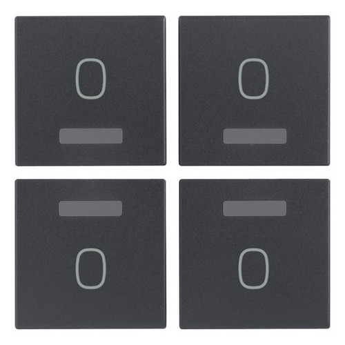 Vimar EIKON Four Interchangeable Half-Buttons, 1 Module, IP40, Clamp Mounting, Halogen-Free Thermoplastic