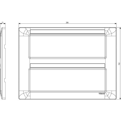 Vimar Plana 14-Module (7+7) Cover Plate, Technopolymer, Halogen-Free - Apollo Lighting