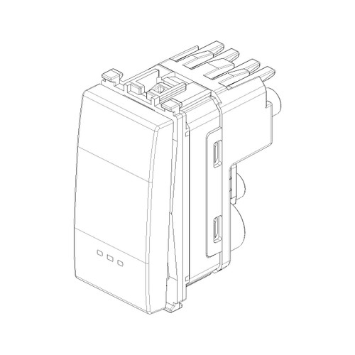 Vimar Eikon 1P 10AX 2-Way Screwless Switch, 250V, IP40, Flush-Mounted, Push-In Clamp