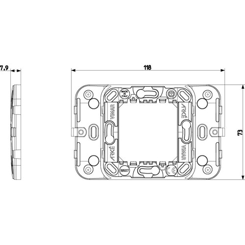 Vimar ARKÉ RF Device Frame, 2-Module, For EnOcean, Bluetooth, ZigBee Devices