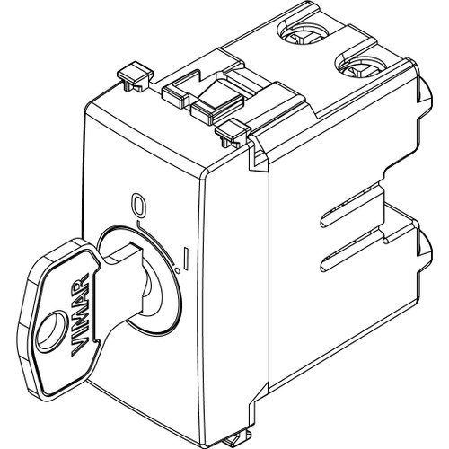 Vimar ARKÉ 2P NO Key-Operated Push Button, 16A, 250V, IP40 - Apollo Lighting