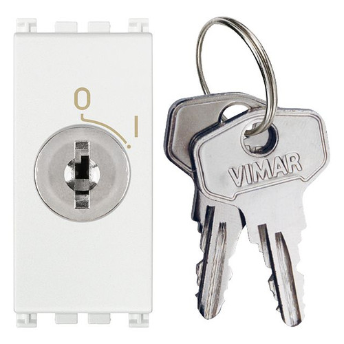 Vimar ARKÉ 2P NO Key-Operated Push Button, 16A, 250V, IP40
