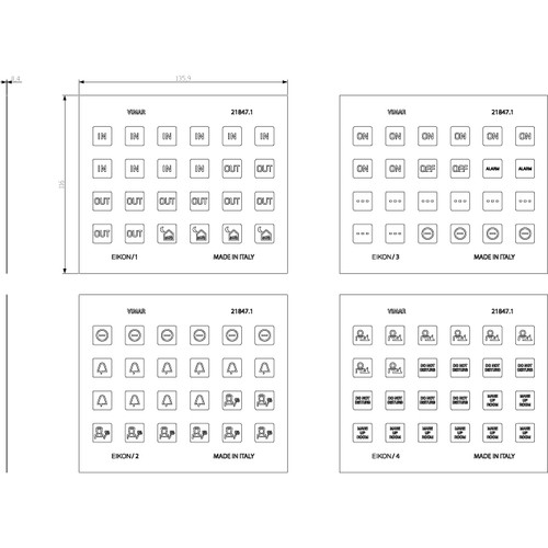Vimar EIKON Symbol Sticker Sheets, For Eikon Tactil Controls - Apollo Lighting