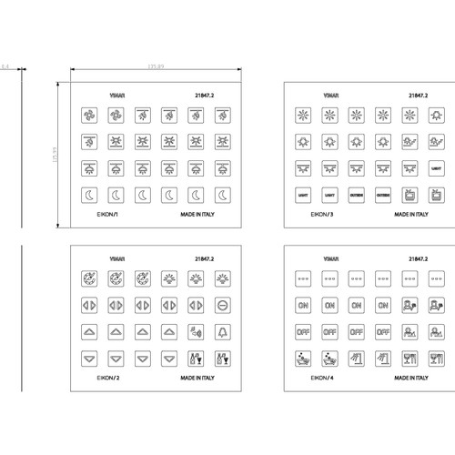 Vimar EIKON Symbol Sticker Sheets, For Eikon Tactil Controls - Apollo Lighting