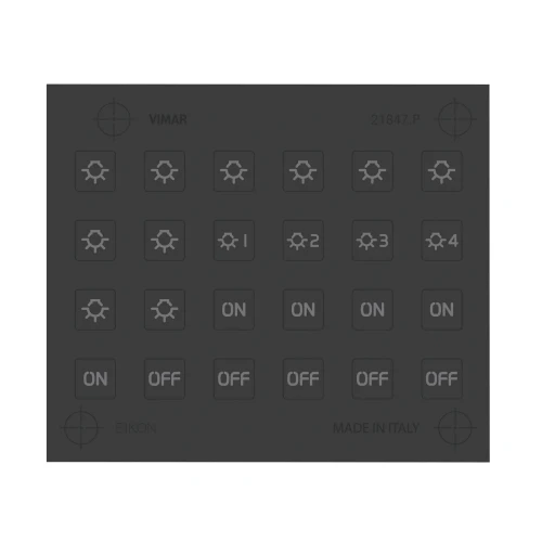 Vimar EIKON Symbol Sticker Sheets, For Eikon Tactil Controls