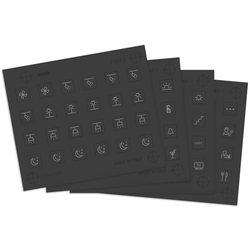 Vimar EIKON Symbol Sticker Sheets, For Eikon Tactil Controls