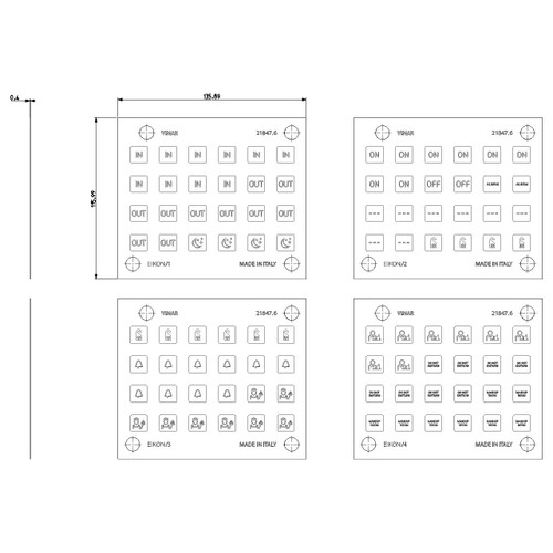 Vimar EIKON Symbol Sticker Sheets, For Eikon Tactil Controls