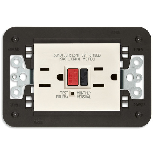 Vimar LINEA USA Duplex GFCI Outlet, 15A, 125V, Flush Mount - Apollo Lighting