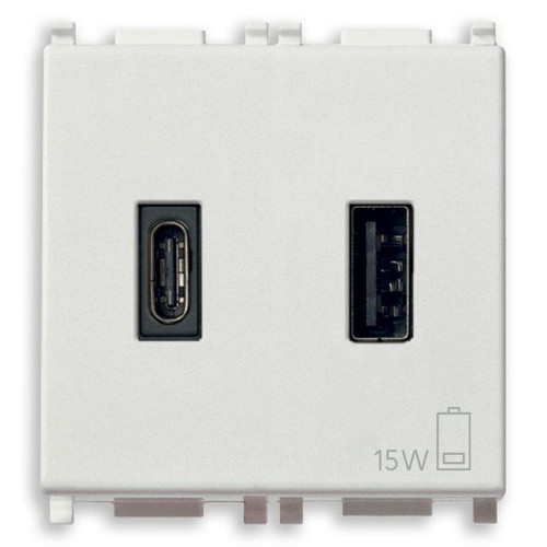 Vimar Plana 2-Module USB Supply Unit, 5V, Flush Mount