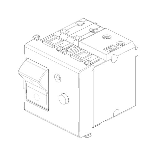 Vimar Plana 1P+N RCBO Breaker, 120-230V, IP40, Built-In, 2 Modules - Apollo Lighting