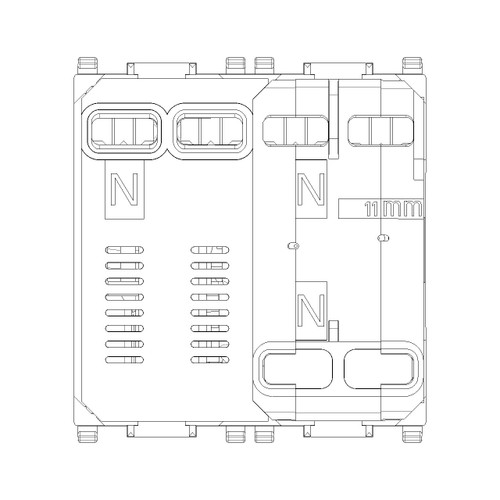 Vimar Plana 1P+N RCBO Breaker, 120-230V, IP40, Built-In, 2 Modules