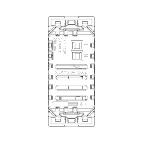 Vimar LINEA 1-Module USB Power Unit, 120-240V