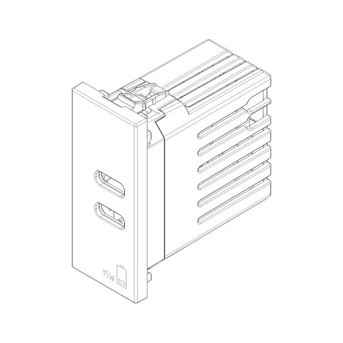 Vimar LINEA 1-Module USB Power Unit, 120-240V