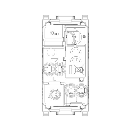Vimar Plana 1P 10AX 1-Way Switch, 250V, Lightable, Replaceable Button - Apollo Lighting