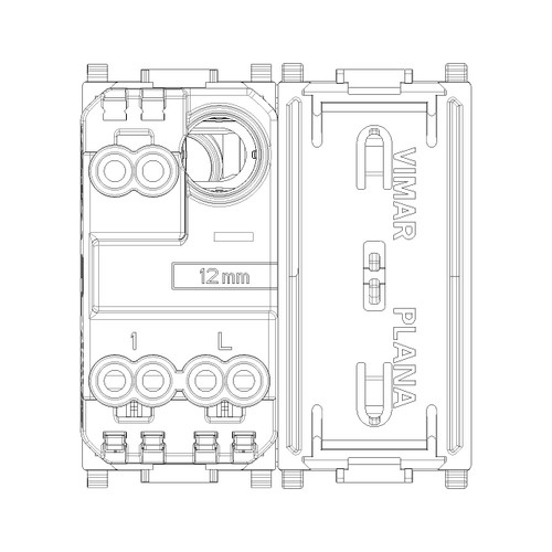 Vimar Plana 1P 10AX 1-Way Switch, 250V, Lightable, Replaceable Button - Apollo Lighting