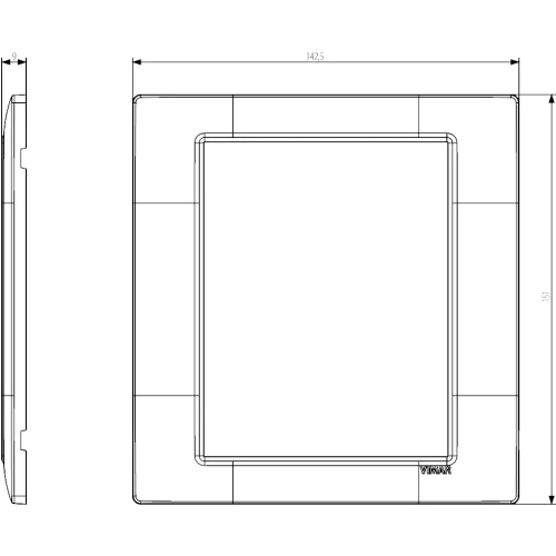Vimar Plana 8-Module Cover Plate, 142.5 x 151 mm, Halogen-Free Technopolymer
