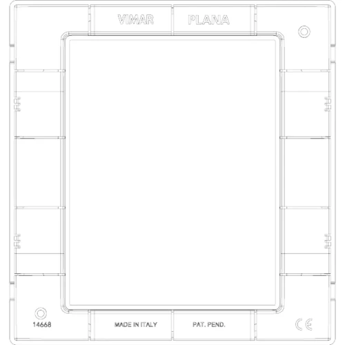 Vimar Plana 8-Module Cover Plate, 142.5 x 151 mm, Halogen-Free Technopolymer