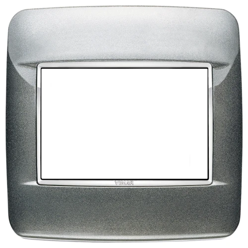 Vimar EIKON 3-Module Round Cover Plate for British Standard, 95 x 95 mm, Clamp Mount