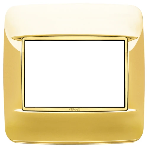 Vimar EIKON 3-Module Round Cover Plate for British Standard, 95 x 95 mm, Clamp Mount