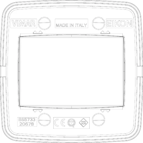 Vimar EIKON 3-Module Round Cover Plate for British Standard, 95 x 95 mm, Clamp Mount