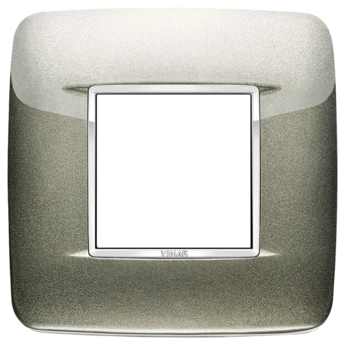 Vimar Eikon 2-Module Round British Cover Plate, 95 x 95 mm, IP00, Halogen-Free, Clamp Mounting