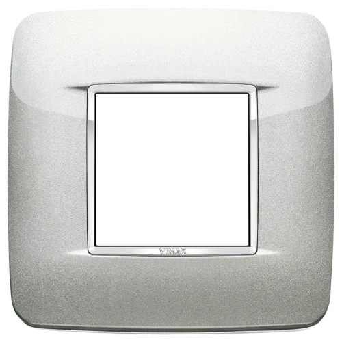 Vimar Eikon 2-Module Round British Cover Plate, 95 x 95 mm, IP00, Halogen-Free, Clamp Mounting