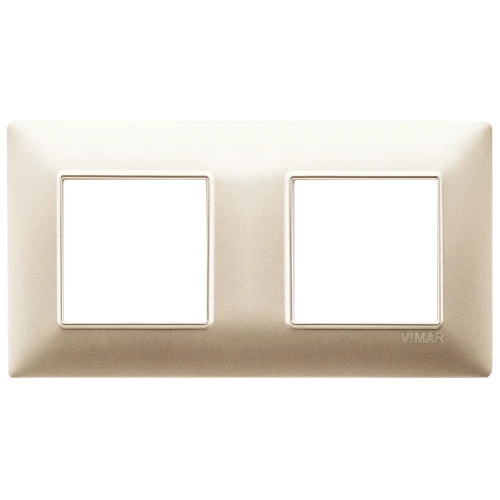 Vimar Plana 4-Module Cover Plate, 2+2 71mm Centers, Clamp Mounting