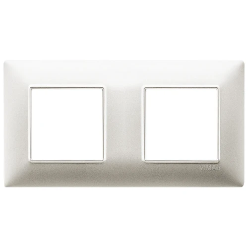 Vimar Plana 4-Module Cover Plate, 2+2 71mm Centers, Clamp Mounting