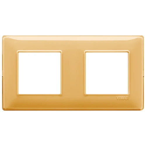 Vimar Plana 4-Module Cover Plate, 2+2 71mm Centers, Clamp Mounting