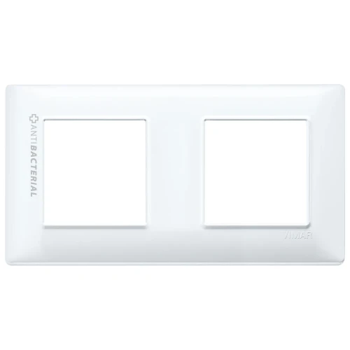 Vimar Plana 4-Module Cover Plate, 2+2 71mm Centers, Clamp Mounting