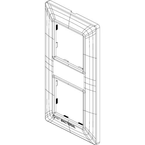 Vimar Plana 4-Module Cover Plate, 2+2 71mm Centers, Clamp Mounting